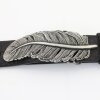 Feather Belt Buckle, Dark Antique Silver