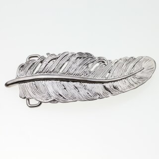 Feather Belt Buckle, Jet Hematite