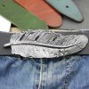 Feather Belt Buckle, Jet Hematite