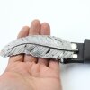 Feather Belt Buckle, Jet Hematite