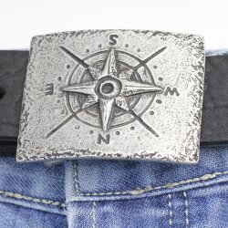 Compass Belt buckle for 4 cm Leather Belt, Dark Antique...