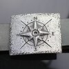 Compass Belt buckle for 4 cm Leather Belt, Dark Antique Silver