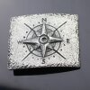 Compass Belt buckle for 4 cm Leather Belt, Dark Antique Silver