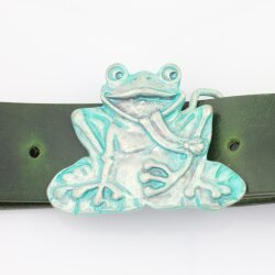 Gürtelschnalle Frosch, patina