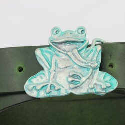 Gürtelschnalle Frosch, patina