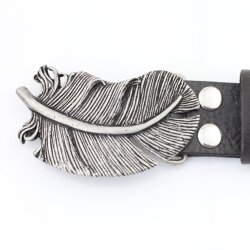 Dark Antique Silver Belt buckle Feather