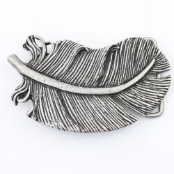 Dark Antique Silver Belt buckle Feather