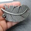 Dark Antique Silver Belt buckle Feather