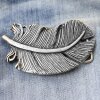 Dark Antique Silver Belt buckle Feather