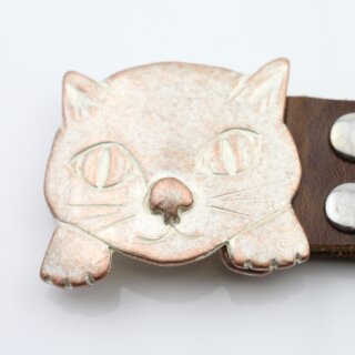 Antique Rose Kitten belt buckle, Cat belt buckle, Animal belt buckle