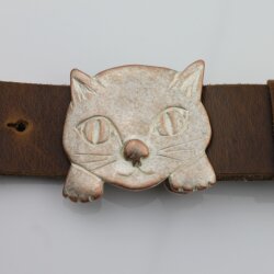 Antique Rose Kitten belt buckle, Cat belt buckle, Animal belt buckle