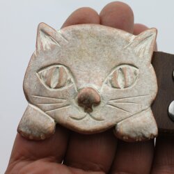 Antique Rose Kitten belt buckle, Cat belt buckle, Animal belt buckle