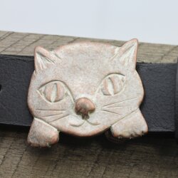 Antique Rose Kitten belt buckle, Cat belt buckle, Animal belt buckle