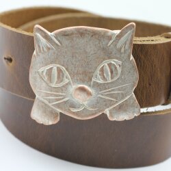 Antique Rose Kitten belt buckle, Cat belt buckle, Animal belt buckle