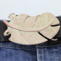 Antique Rose Feather Belt buckle