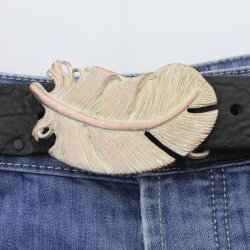 Antique Rose Feather Belt buckle