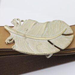 Gold Perlmutt Feather Belt buckle