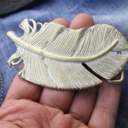 Gold Perlmutt Feather Belt buckle