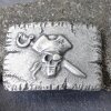 Pirate Skull Belt Buckle, Dark Antique Silver