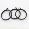 5 Matte Black Round Hollow Frame Glue Blank, Open Bezel Blank Frame, Resin Jewelry Findings