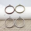 5 Matte Black Round Hollow Frame Glue Blank, Open Bezel Blank Frame, Resin Jewelry Findings