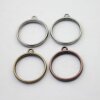 5 Matte Black Round Hollow Frame Glue Blank, Open Bezel Blank Frame, Resin Jewelry Findings