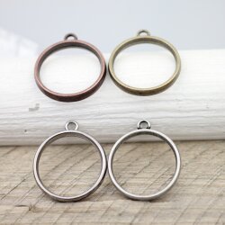 5 Matte Gold Round Hollow Frame Glue Blank, Open Bezel Blank Frame, Resin Jewelry Findings