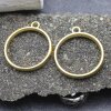 5 Matte Gold Round Hollow Frame Glue Blank, Open Bezel Blank Frame, Resin Jewelry Findings