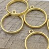 5 Matte Gold Round Hollow Frame Glue Blank, Open Bezel Blank Frame, Resin Jewelry Findings