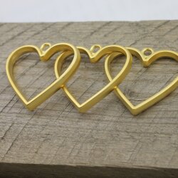 5 Mette Gold Heart Hollow Frame Glue Blank, Drop Open Bezel Blank Frame, Resin Jewelry Findings