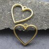 5 Mette Gold Heart Hollow Frame Glue Blank, Drop Open Bezel Blank Frame, Resin Jewelry Findings