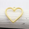 5 Mette Gold Heart Hollow Frame Glue Blank, Drop Open Bezel Blank Frame, Resin Jewelry Findings