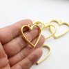 5 Mette Gold Heart Hollow Frame Glue Blank, Drop Open Bezel Blank Frame, Resin Jewelry Findings