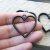 5 Matte Black Heart Hollow Frame Glue Blank, Drop Open Bezel Blank Frame, Resin Jewelry Findings