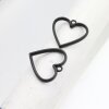 5 Matte Black Heart Hollow Frame Glue Blank, Drop Open Bezel Blank Frame, Resin Jewelry Findings