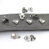 10 DarkAntique Silver Heart Rivets for leather craft