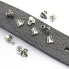 10 DarkAntique Silver Heart Rivets for leather craft