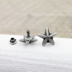 10 DarkAntique Silver Star Rivets for leather craft