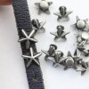 10 DarkAntique Silver Star Rivets for leather craft