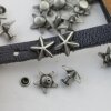 10 DarkAntique Silver Star Rivets for leather craft