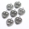 10 Dark Antique Silver Emoji Charms, emoji Pendant