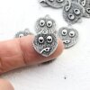 10 Dark Antique Silver Emoji Charms, emoji Pendant