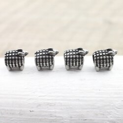 10 Sheep Bead, Sheep Charms, Dark Antique Silver