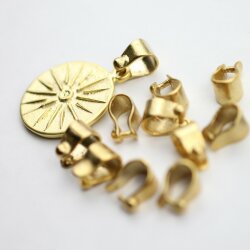 10 Messing Collierschlaufen mattgold