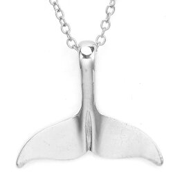 10 Grey Silver Whale Tail Pendants, Bracelet Clasp