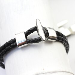 5 Sets Leather Bracelet hook clasp T-Bar Hook Clasp, Rhodium Imitation