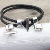 5 Sets Leather Bracelet hook clasp T-Bar Hook Clasp, Rhodium Imitation