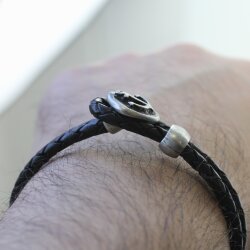 5 Anker Verschluss Armband, Anker Endkappen Sets für Lederarmbänder, dunkel altsilber