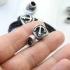 5 Dark Antique Silver Anchor Button Clasps, Leather or Cord Bracelet Clasps