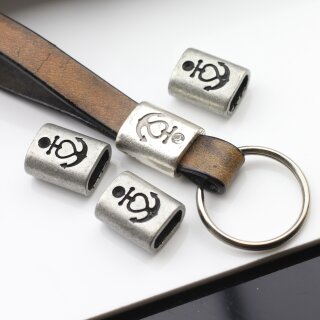 5 Faith Love Hope Slider Beads for Bracelet, Keychain Slider Beads Dark Antique Silver